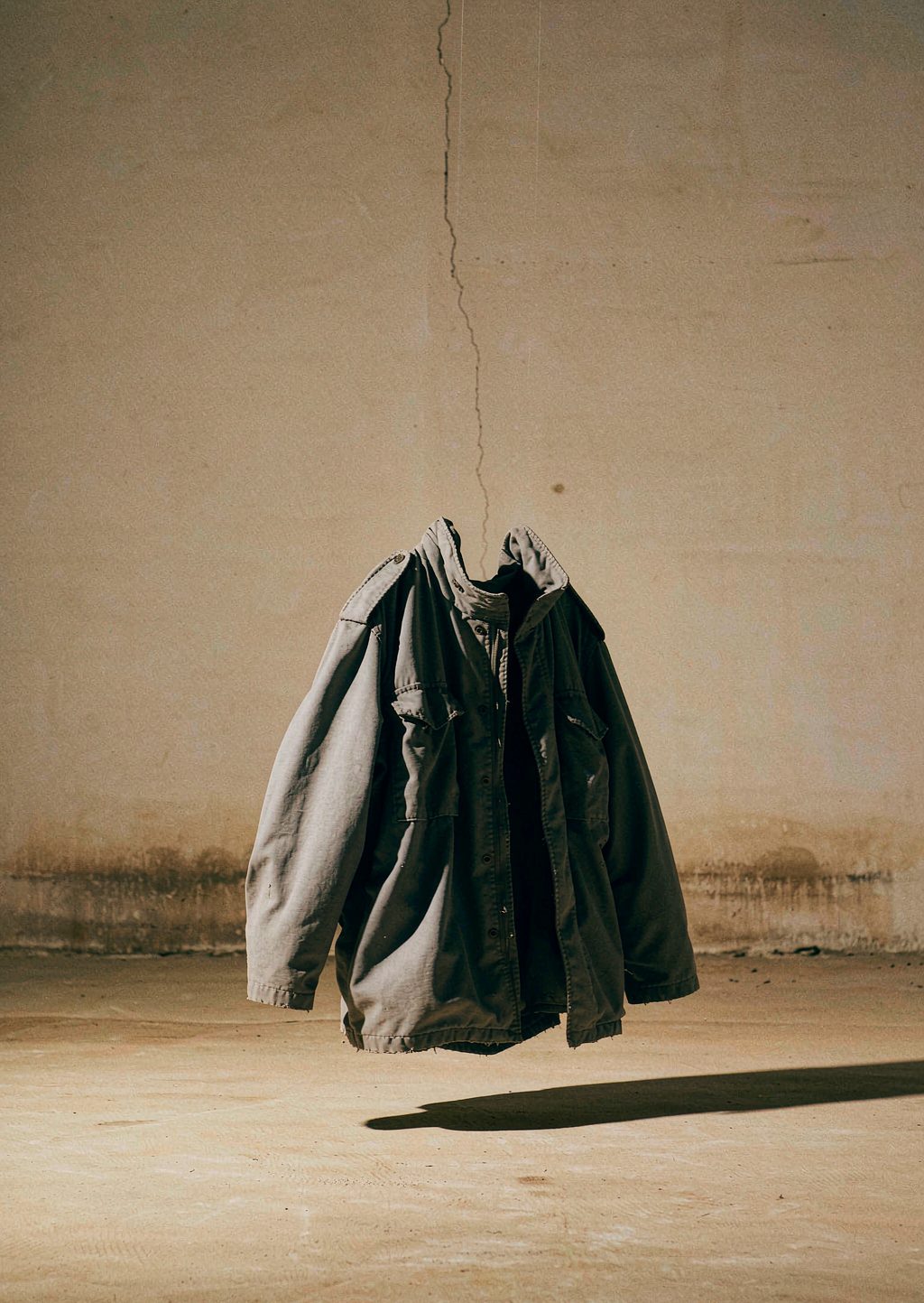 Structured utility jacket in stone-grey cotton twill